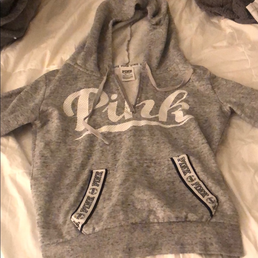 Grey Pink Quarter Zip